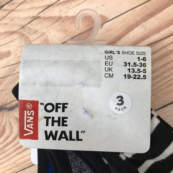 Vans Off The Wall 3 Pairs No Show Socks/Footies - Picture 3 of 12